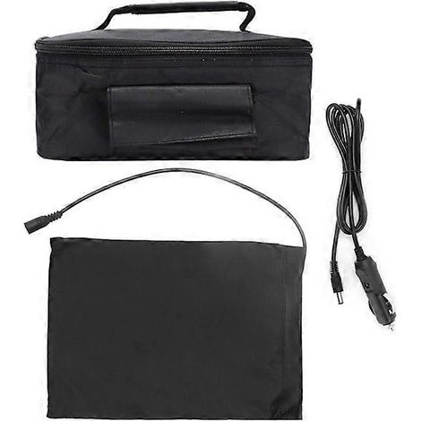 Tragbare Auto-Mikrowelle, 12-V-Mini-Elektroofen, schnelles Aufheizen, Picknickbox für Reisen, Camping und Kochen, schwarz (1/5)