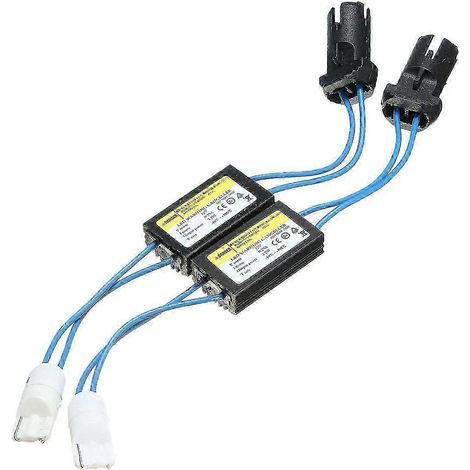 2 résistances décodeurs T10 W5W pour CANBUS, noires, taille unique.