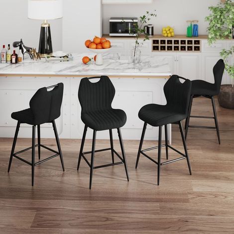 Tabourets de bar - WAFTING - Lot de 4 - Hauteur assise 65cm - Pivotant 360° - Dossier ergonomique (1/5)