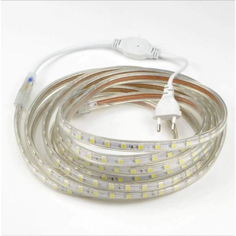 LED Strip, Waterproof LED Strip, Bright Led Strip 220V, 5050 IP65 Waterproof Strip LED Strip, Cool White (10 m) (1/5)