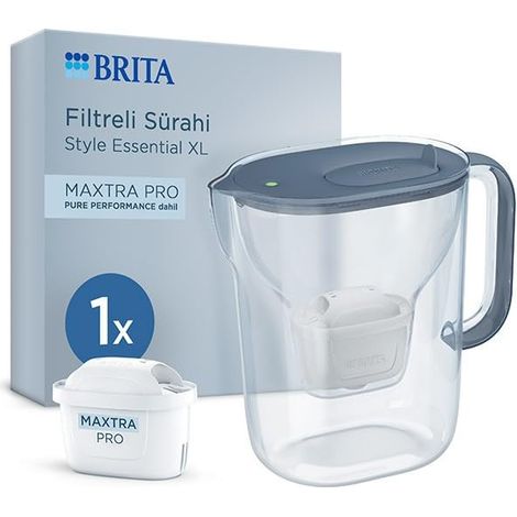 Carafe filtrante en graphite BRITA Style ESSENTIAL XL + filtre MX Pro Pure Performance