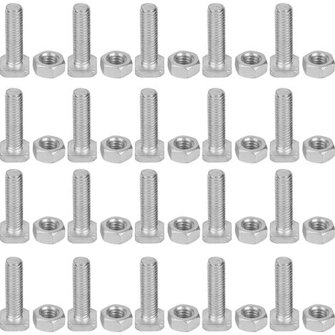 Packung mit 20 M6x22-Schrauben (22 mm) und M6-Aluminiummuttern, Hardware-Zubehör für Gewächshausbedarf