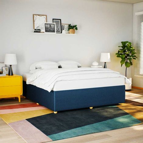 Cadre de lit sans matelas,Structure de lit,Lit Adulte bleu 200x200 cm tissu (1/5)
