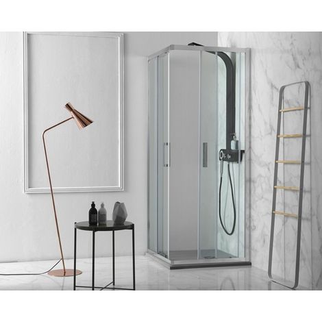 Box doccia FLEX in cristallo 6 mm trasparente 72x90 con profilo