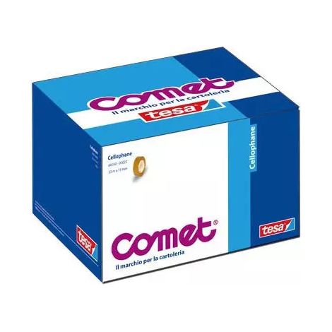 Nastro Adesivo Trasparente Comet CF30 15mm x 33m, Confezione da 30 Pezzi