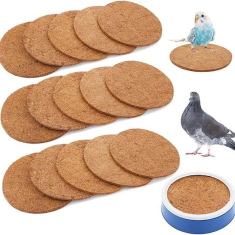 15er-Packung mit 10 cm großen Nistmatten aus Kokosfaser für Tauben, atmungsaktive Ersatznistmatten, geeignet für die Brut und Aufzucht von Tauben und Papageien, rutschfeste Nistmatten. (1/5)