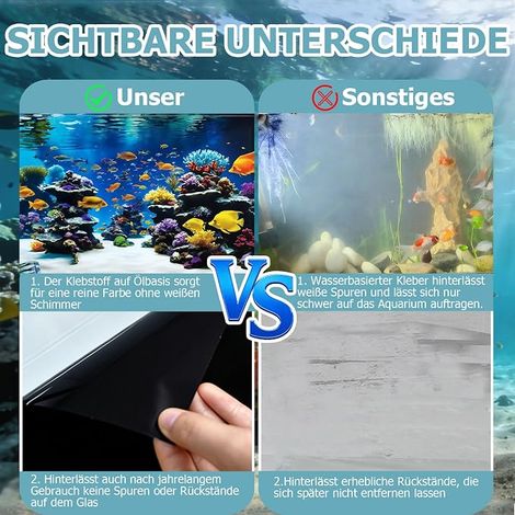 Poster de fond pour aquarium - 120 x 40 cm - Réutilisable et sans bulles Film de fond décoratif en PVC pour aquarium - Film de fond statique - Différents formats d'image (1/4)