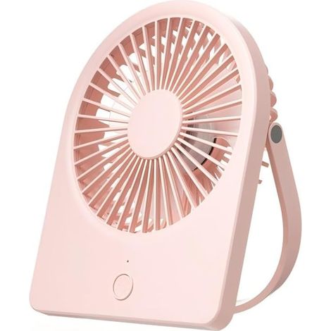 Desk Fan,Wall Mounted Fan,Powerful 3 Speeds,USB Rechargeable,for Work/Camping/Study (Pink, Undigital Display) (1/5)