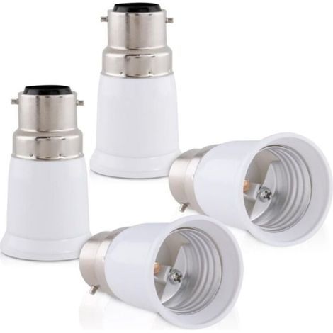 [JAMAIS UTILISÉ] 4x adaptateur de douille - Convertisseur douilles B22 vers E27 - Adaptateur de support de lampe culot baïonnette pour ampoule LED halogène (1/4)