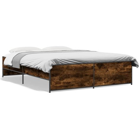 Maison Exclusive - Bettgestell Räuchereiche 160x200 cm Holzwerkst