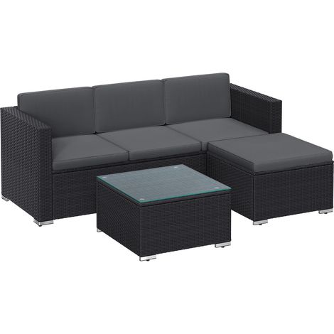 LOUNGEGARNITUR 5-tlg., 1 Ecksofa, 1 Hocker, 1 Couchtisch, 7 Kissen