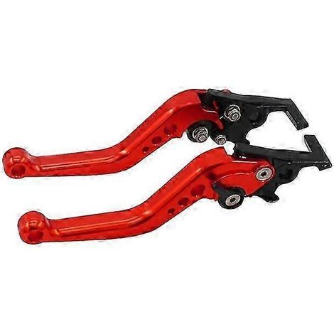 1 paire de poignées de frein réglables en métal CNC pour moto (rouge) (1/5)