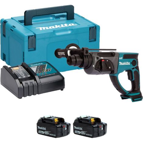 Makita DHR202RFJ Cordless 18V LXT 20mm SDS+ Rotary Hammer Drill - 2x 3Ah Batteries, Charger And MAKPAC Type 3 Carry Case