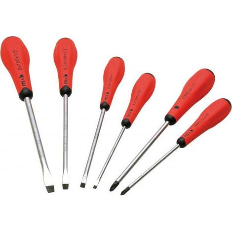 Jeu de 6 tournevis Redgrip fente + phillips MOB (1/5)