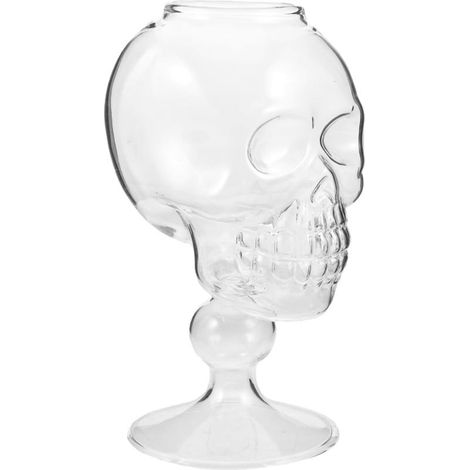 Transparentes Totenkopf-Weinglas, Cocktailglas, Whiskyglas, Bar, Hausparty, Trinkglas in Totenkopfform (1/4)