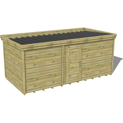 ABRI DE JARDIN bois traité 27mm, 6x2,6m, 16m2, Plancher