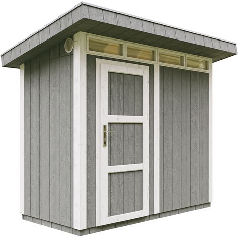 Gartenhaus Premium Qualität 3m² - L161xW294cm- All-Inclusive-Set mit Boden, Bitumen-Dachziegeln, Farbset- LP SmartSide - Timbela M901 CAVERN STEEL