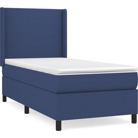 Cadre de lit en tissu, matelas inclus, bleu, 80 x 200 cm (1/5)