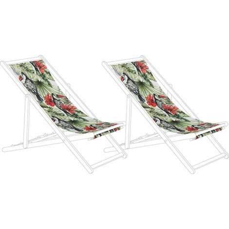 Ersatzstoff für Sonnenliege 2er Set ANZIO/AVELLINO 113 x 44 cm Bunt