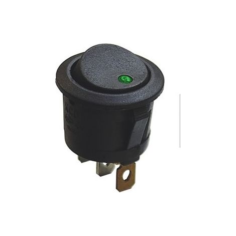 Interrupteur à bascule rond avec LED verte 12 V (1/2)