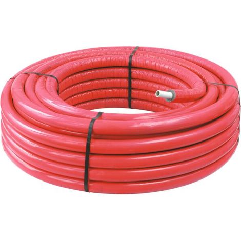 Tube multicouche Ø16 isolé rouge en couronne 50m - Isolant 8mm