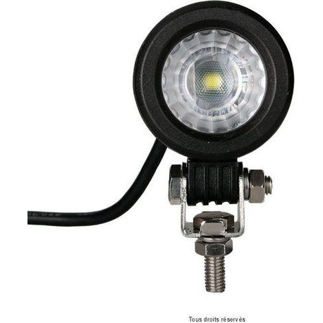 Phare additionnel projecteur rond une LED 12V 10W 900 lumens (1/5)