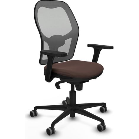 Jorquera sincro malla gris similpiel marrón oscuro brazos 3D base nailon ruedas 65mm engomada (1/5)