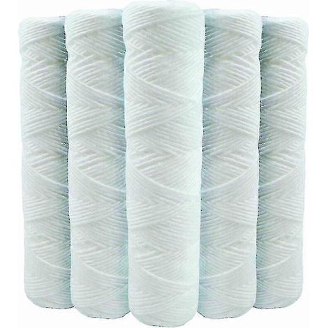Lot de 5 cartouches filtrantes spiralées anti-sédiments 23 cm (9 pouces), 3/4 à 5 microns, compatibles avec les filtres de 25 cm (10 pouces), fabriquées en France - kryc (1/3)