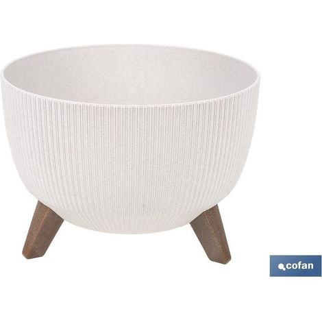 Pack de 5 pots avec pieds et filtre de drainage WPC Ø 395 x 255 mm 21 L (1/4)