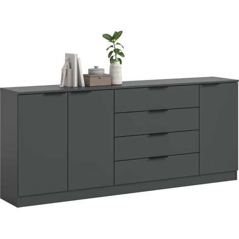 Kopenhagen buffet 4 tiroirs, 3 portes anthracite. (1/5)
