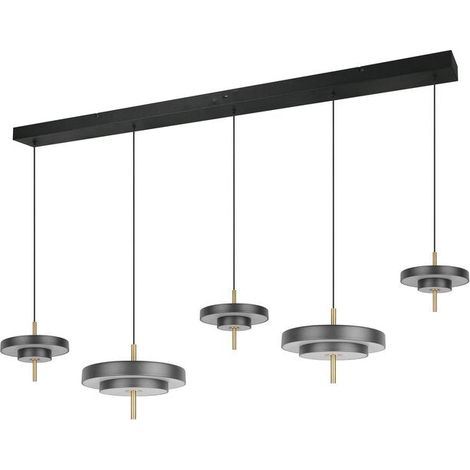 [GEBRAUCHT] B-Ware Trio Lighting Pendelleuchte Hängelampe LED Keaton schwarz goldfarben dimmbar CCT (1/2)