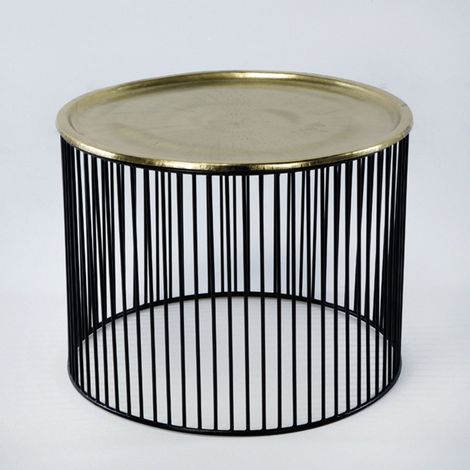 Beistelltisch 56X56X42 Eisen Schwarz/Gold (1/3)