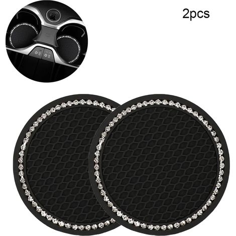 Alfombrilla para vaso de coche color rosa brillante, accesorio universal para el interior del coche (1/5)