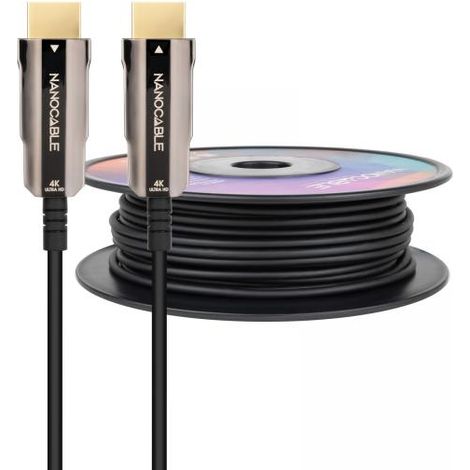 Nanocable Cable HDMI V2.0 AOC 4K@60Hz 18Gbps A/M-A/M, nero, 30 m (1/4)