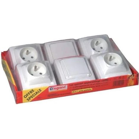 Legrand Set Bianco 2 Interruttori 4 Prese con Terra