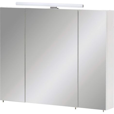 Armoire à Miroir, Blanc Mat, 80 x 16 x 74,7 cm (1/4)