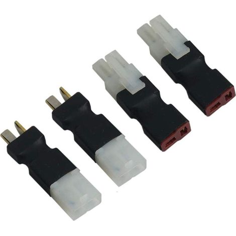2pcs Adaptateur de Connecteur Mâle à Connecteur Femelle Fiche T et 2pcs Adaptateur de Connecteur Femelle à Connecteur Mâle Fiche T (1/5)