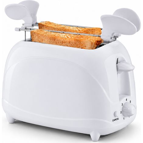 Tostapane Bianco con 2 Slot Controllo Temperatura e Spegnimento Automatico 700W (1/5)