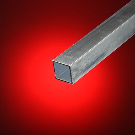 Tubo cuadrado aluminio 50x50 mm Largo en metros: 4 metros - Grosor: 4 mm