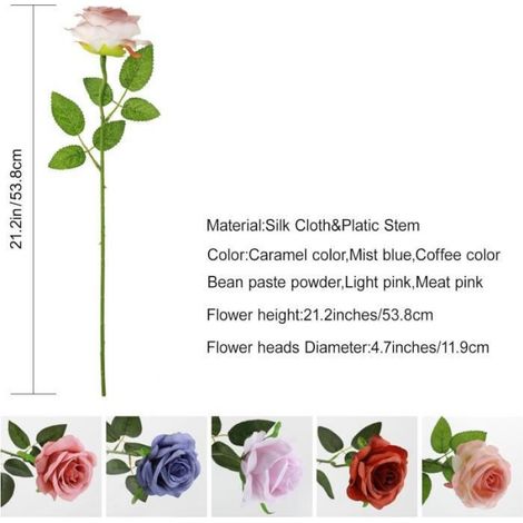 Fleurs Artificielles - Non spécifié - Bouquet de 10 Roses en Soie - 50 cm - Aspect Naturel - Toucher Réaliste (1/4)