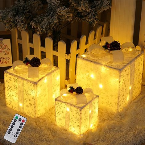 Coffret cadeau de 3 lumières de Noël, guirlande lumineuse LED, décoration de mariage, Noël, Saint-Valentin, décoration – Lumière chaude (1/5)