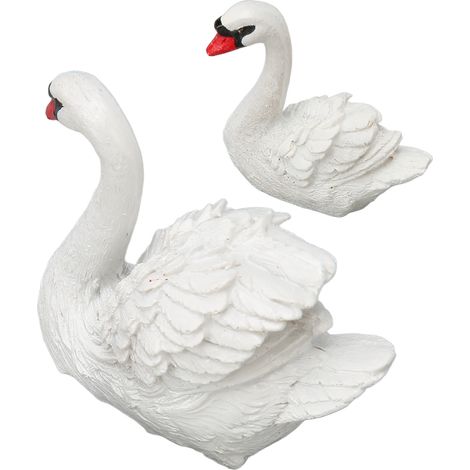 Ornements en résine représentant un couple de cygnes, figurines exquises de couples de cygnes, décorations de salon, accessoires de voiture, cadeaux de mariage. (1/5)