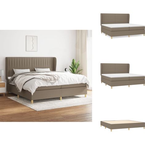 Boxspringbett mit Matratze Taupe 200x200 cm Stoff - Boxspringbett - Doppelbett - Bettenrahmen - Lattenrost - Tapete (1/5)
