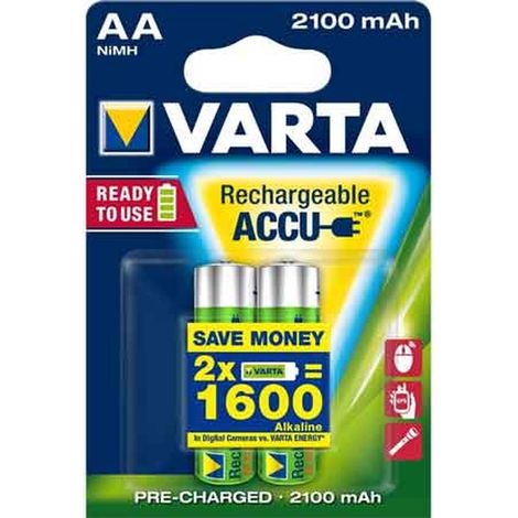 PILE RICARICABILI 'RR ACCU' STILO 2100 mAh - Blister 2 Pezzi Q.TA 10