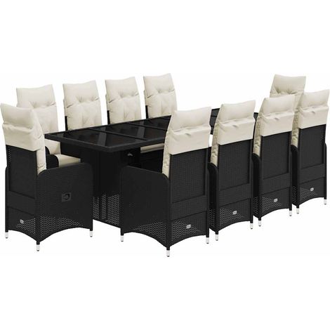 Maison Exclusive - Set de mesa y sillas de jardín y cojines 11 pz (1/5)