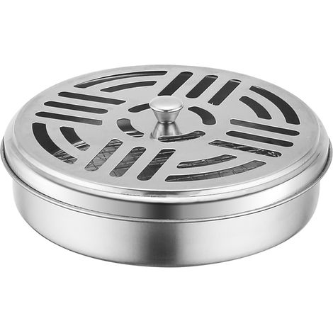 Support de bobine de moustique, support en spirale de moustique en acier inoxydable avec housse anti-moustique, adapté pour la maison, le jardin, le camping, la pêche, les voyages, l'extérieur One Pie (1/4)