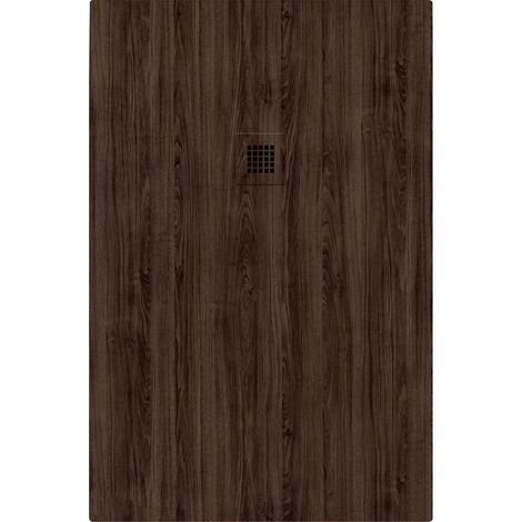 Piatto doccia in marmoresina 140x80 cm effetto legno noce scuro CAIRO