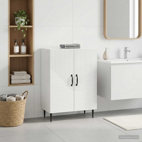 vidaXL Mobiletto da Bagno HAARLEM Bianco Lucido 59,5 x 31 x 80 cm