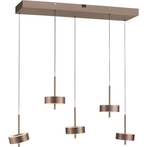 Lampe suspendue 5 lumières Q-Rotate marron moderne - 2249-34