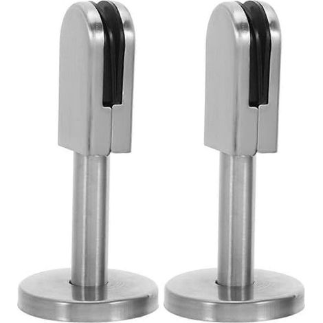 Lot de 2 supports de cloison en verre, pinces de fixation réglables en acier inoxydable pour étagères en verre trempé et garde-corps (1/5)